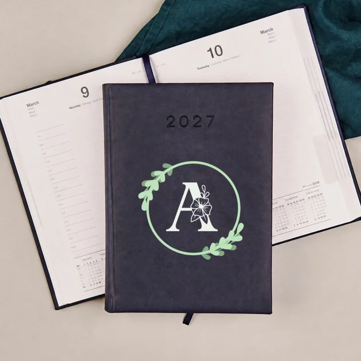 Monogramă în cerc flori - Calendar