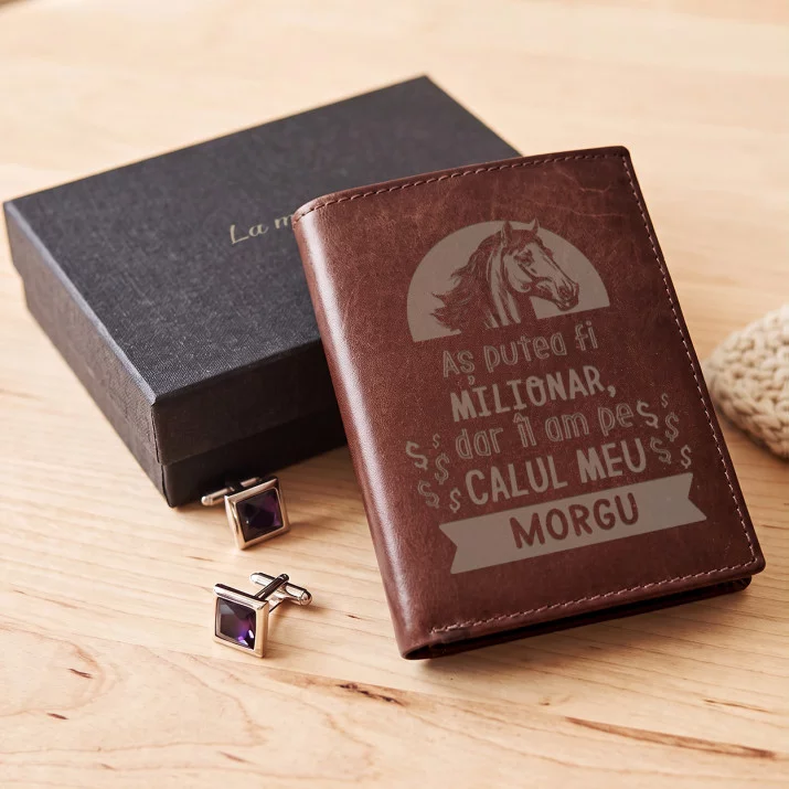 Aș putea fi milionar dar îl am pe calul meu - Portofel de piele Aș putea fi milionar dar îl am pe calul meu - Portofel de piele