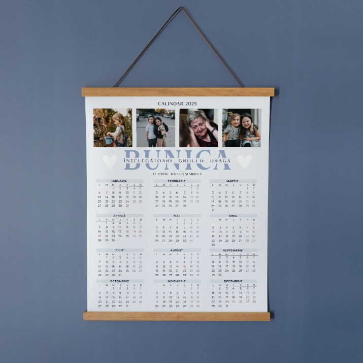 Bunica - Calendar cu lamele din lemn
