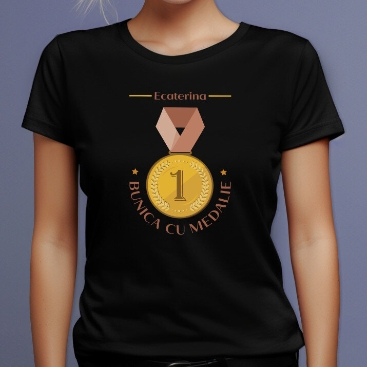 Bunica cu medalie - Tricou negru pentru femei