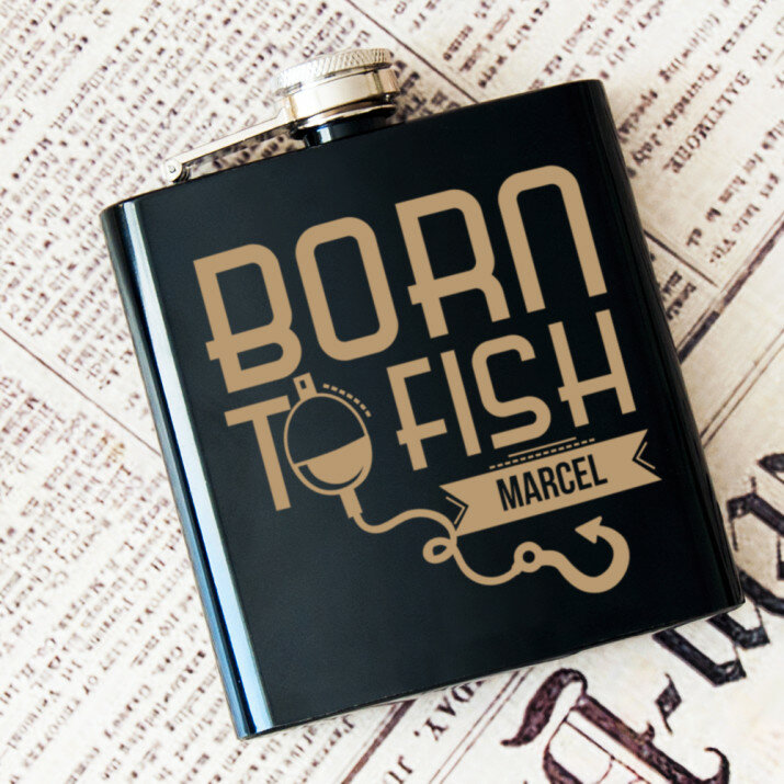 Born to fish - Ploscă neagră