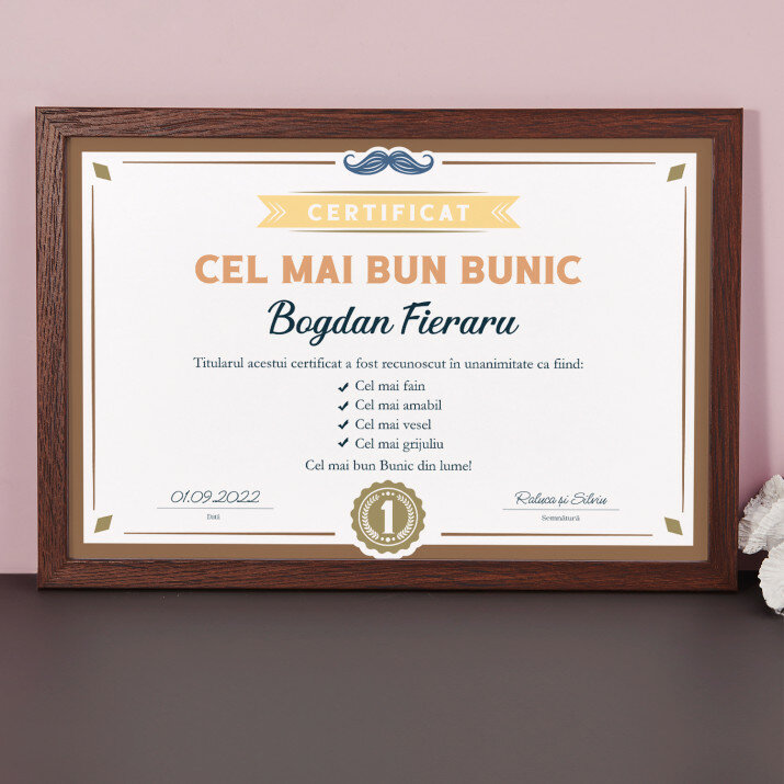  Certificat-  Cel mai bun bunic