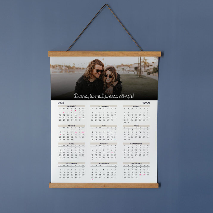 Vă mulțumim pentru că sunteți - Calendar cu lamele din lemn Vă mulțumim pentru că sunteți - Calendar cu lamele din lemn