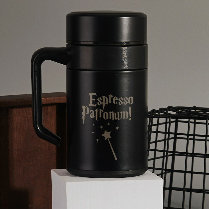 Espresso patronum - Cană termică cu mâner