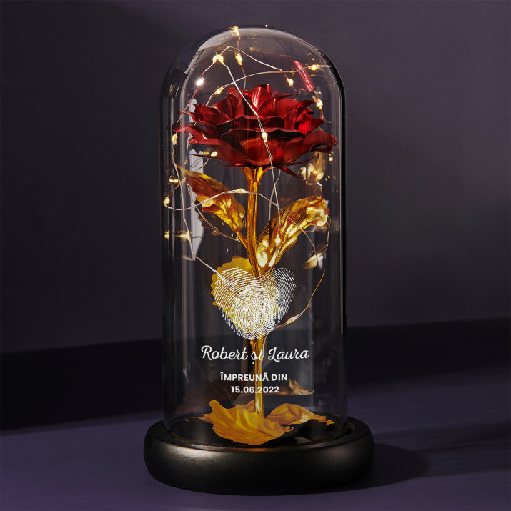 Amprente digitale - Trandafirul etern în sticlă