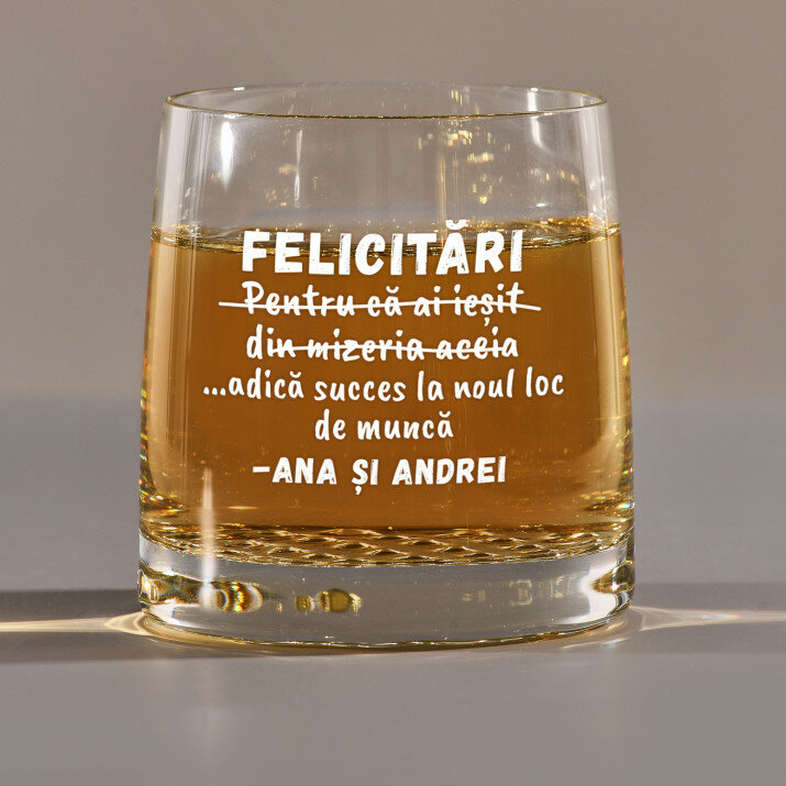 Felicitări și succes - Pahar pentru whisky