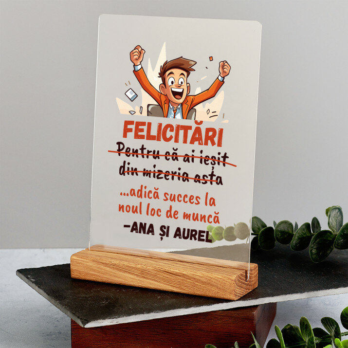 felicitări și succes - Imprimare pe sticlă acrilică