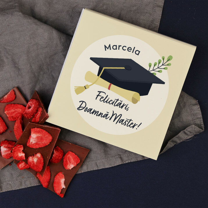 Felicitări doamnă master - Ciocolată cu căpșune