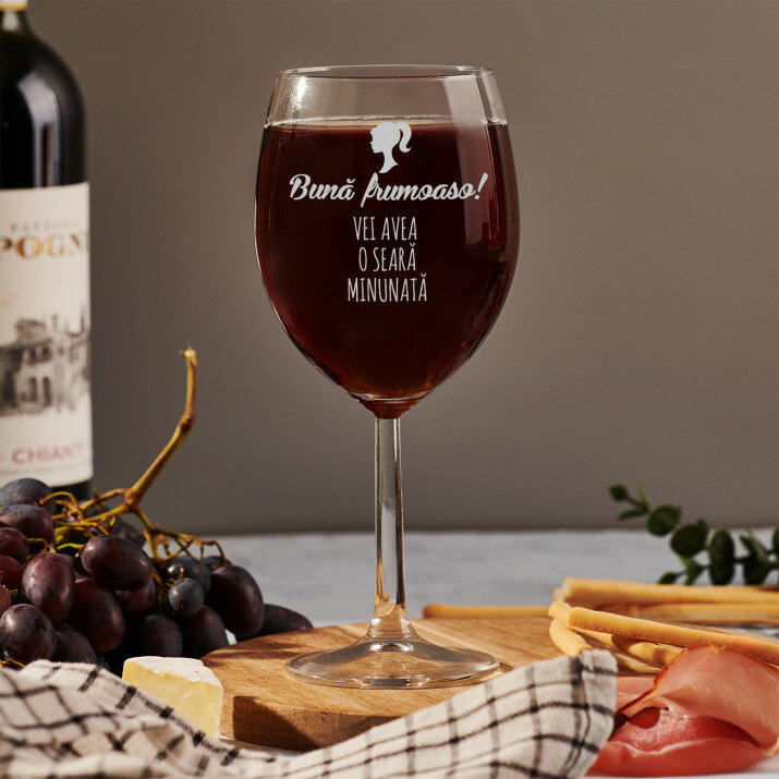 bună frumoaso - Pahar pentru vin 