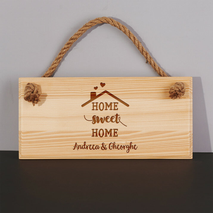 Home sweet home - Placă de lemn