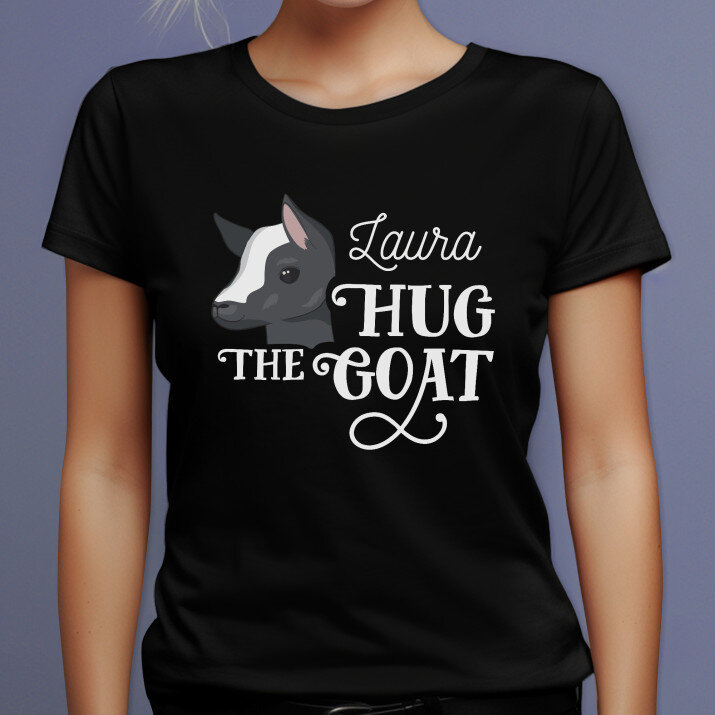 Hug the goat - Tricou negru pentru femei