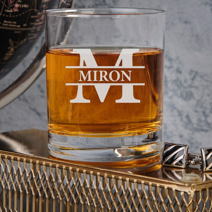Inițială cu nume - Pahar pentru whisky