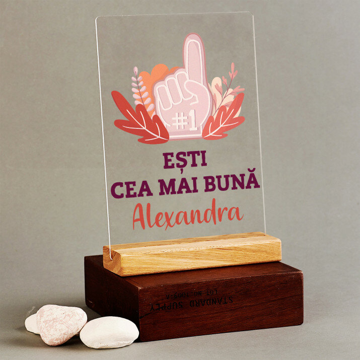 Ești cea mai bună - Imprimare pe sticlă acrilică