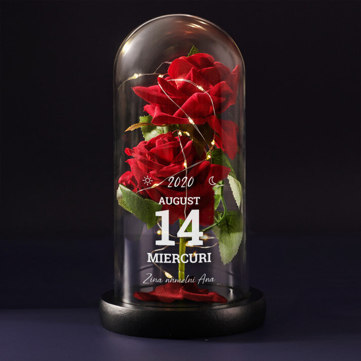 Pagină din calendar - Trandafirul etern în sticlă