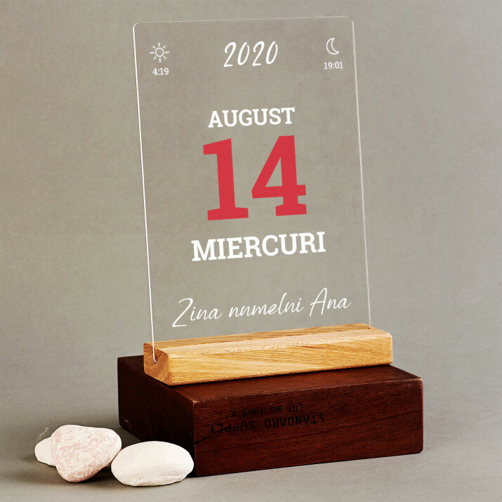Pagină din calendar - Imprimare pe sticlă acrilică
