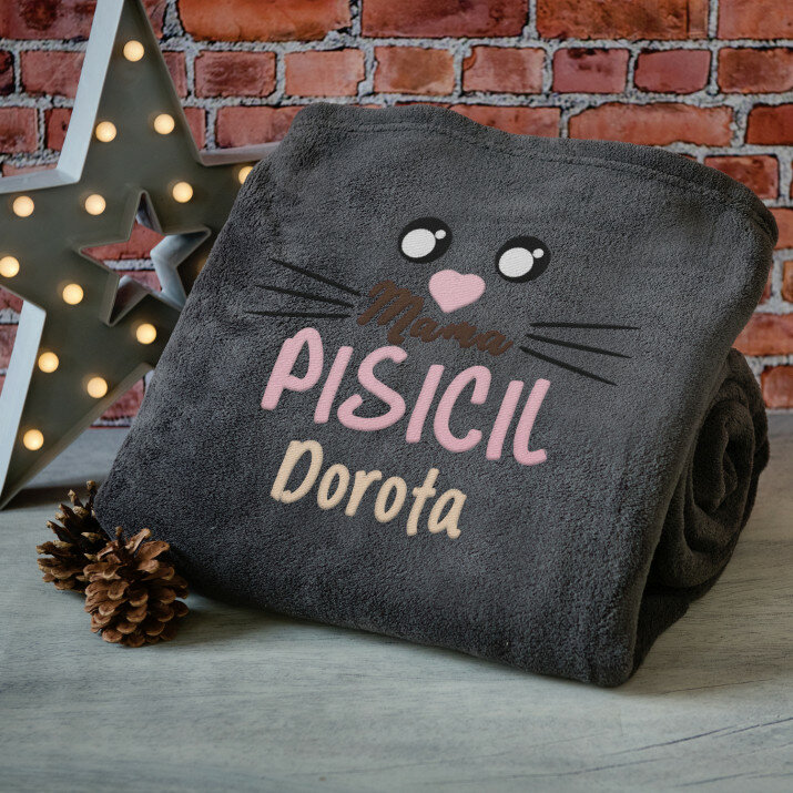 Mama pisicilor - Pătură Brodată