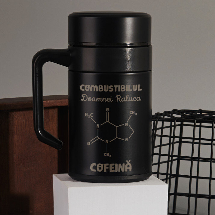 cofeină - Cană termică cu mâner