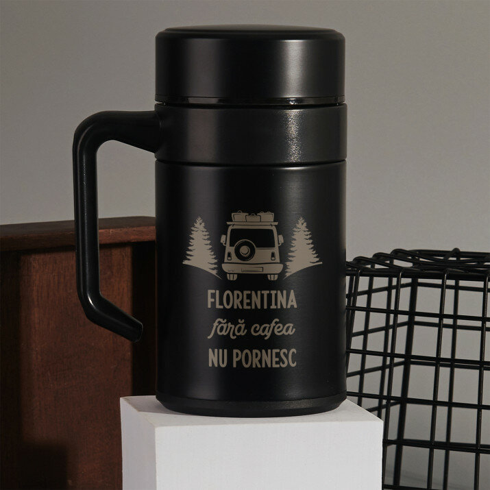 Numai cu cafea - Cană termică cu mâner