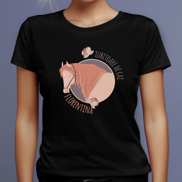 Iubitoare de cai - Tricou negru pentru femei