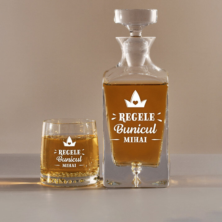 Regele bunicul - Set cu carafă și pahare pentru whisky