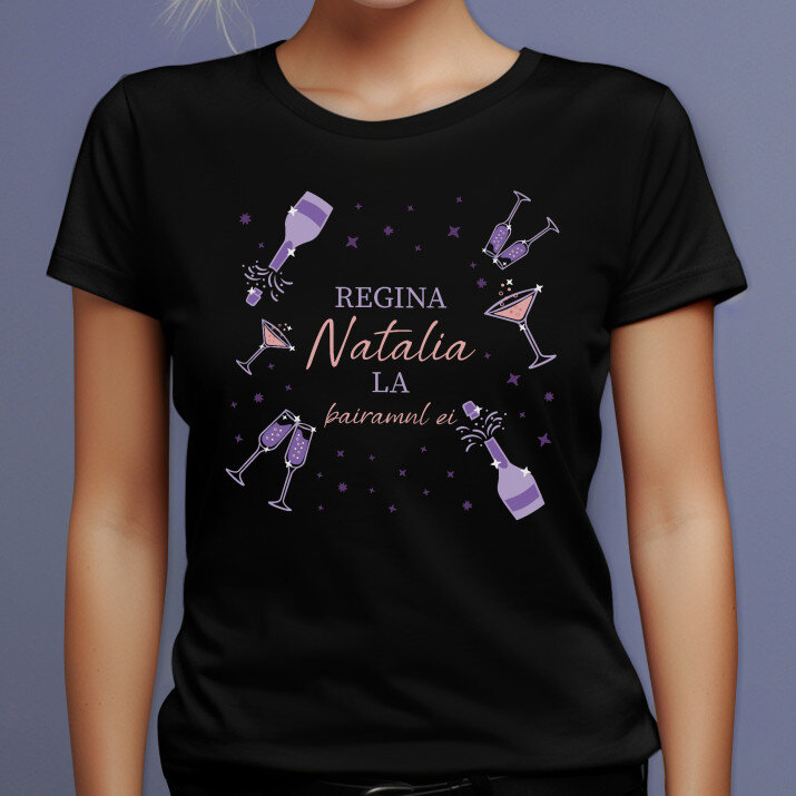 Regina la bairam - Tricou negru pentru femei