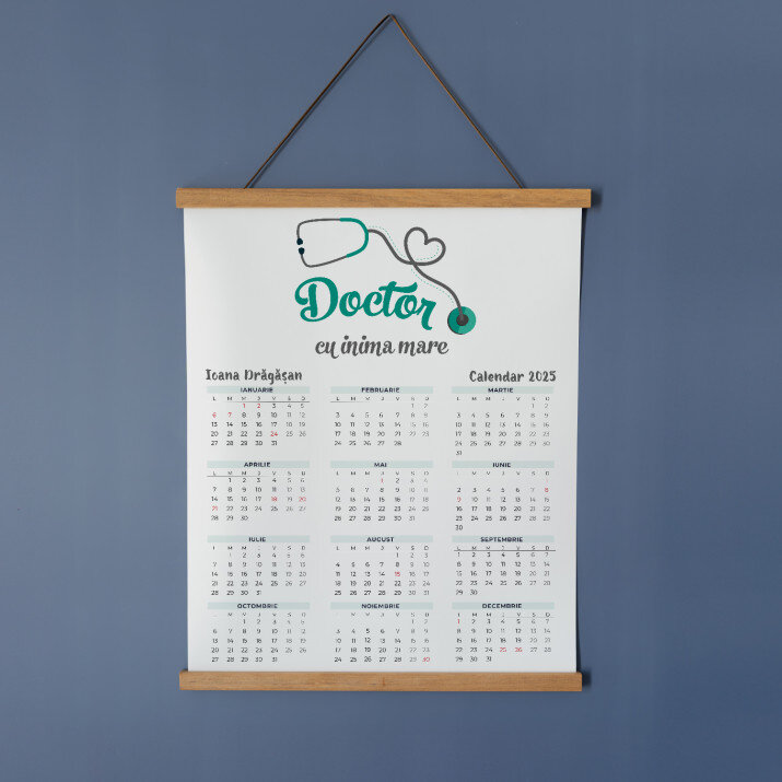 Doctor cu inima mare - Calendar cu lamele din lemn