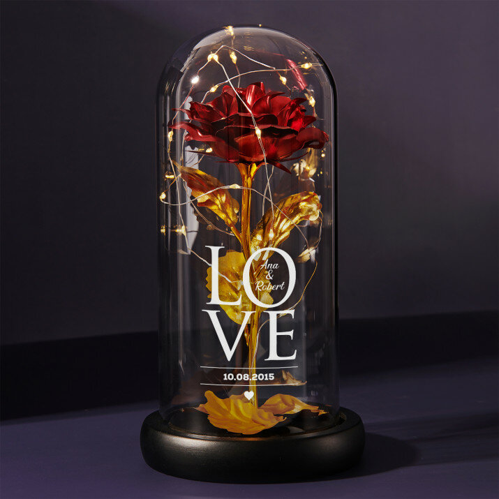 Love - Trandafirul etern în sticlă