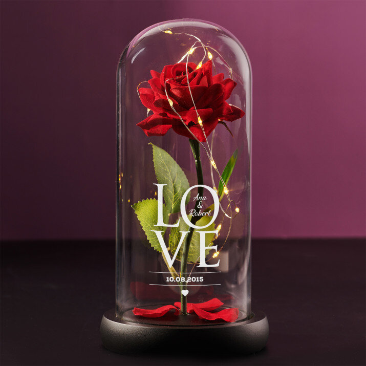 Love - Trandafirul etern în sticlă
