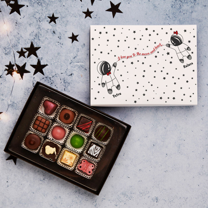 Love you to the moon - Praline din ciocolată belgiană