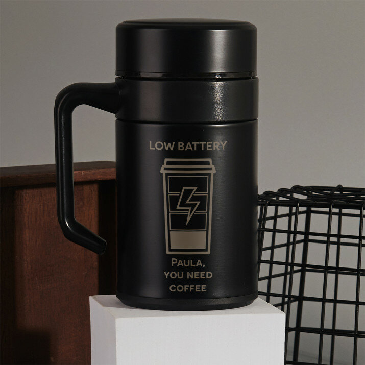 Low battery - Cană termică cu mâner