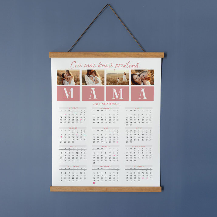 Mama cea mai bună prietenă - Calendar cu lamele din lemn