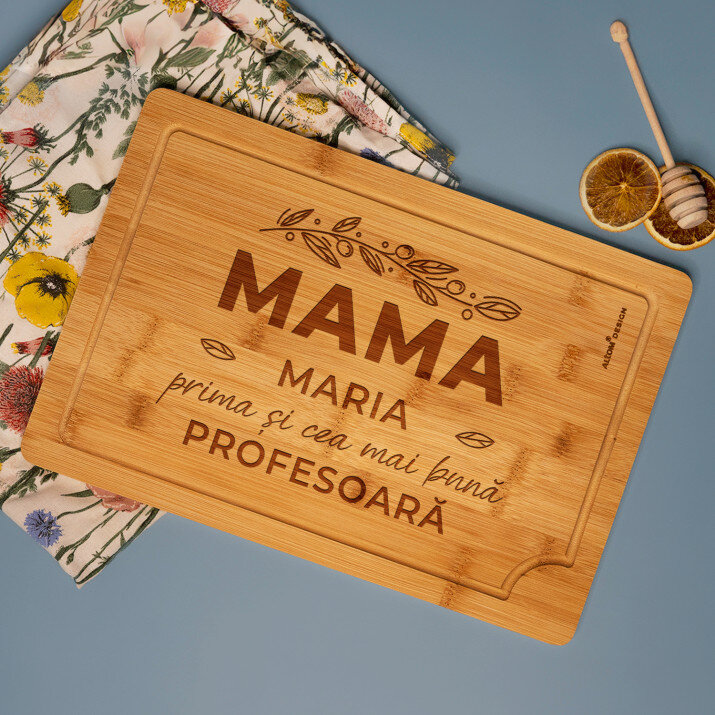 mama prima și cea mai bună profesoară - Tocător din bambuc