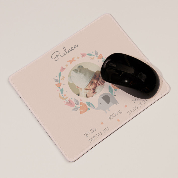 Certificat de naștere elefant - Mousepad