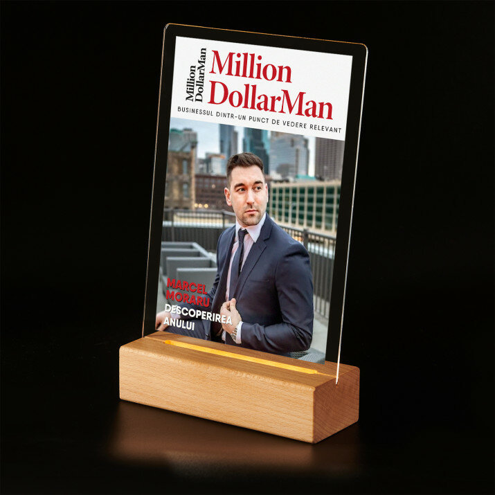 Million dollar man - Imprimare pe sticlă acrilică cu suport LED