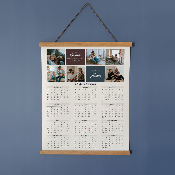 Dragoste colaj - Calendar cu lamele din lemn