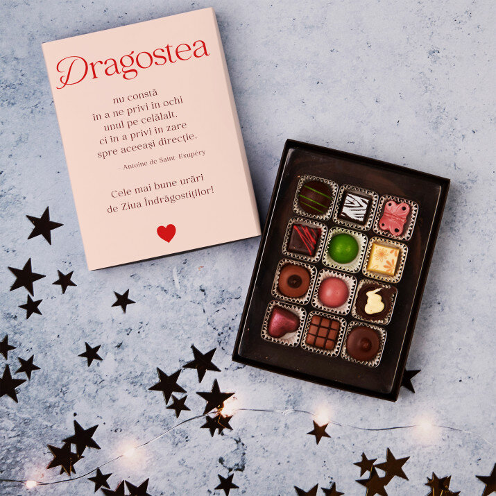 dragoste cu citat - Praline din ciocolată belgiană