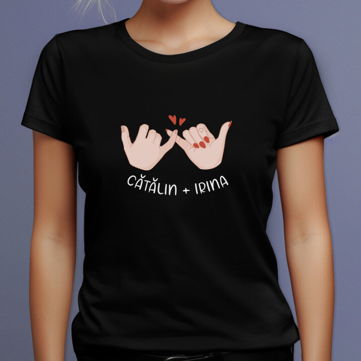 Nume dragoste - Tricou negru pentru femei