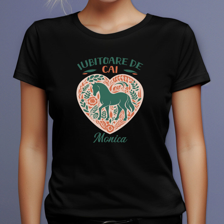 Iubitoare de cai - Tricou negru pentru femei