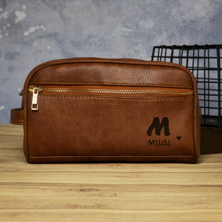 Monogramă nume - Trusă toaleta personalizată pentru bărbați