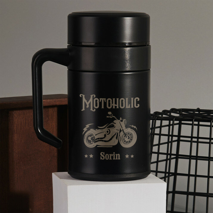 Motoholic - Cană termică cu mâner