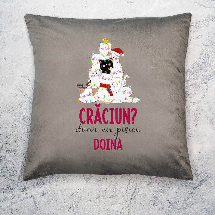 crăciun cu pisici - Pernă