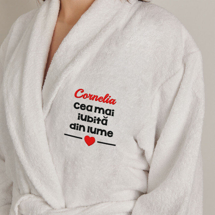 Cea mai iubită - Halat alb pentru femei