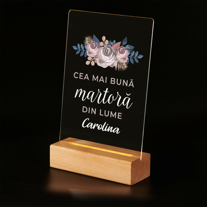 Cea mai bună martoră - Imprimare pe sticlă acrilică cu suport LED
