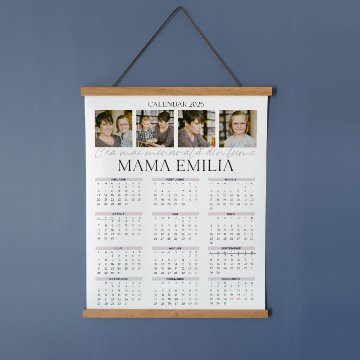 Mama cea mai minunată din lume - Calendar cu lamele din lemn