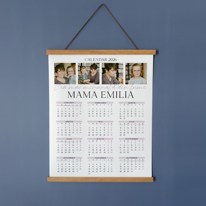 Mama cea mai minunată din lume - Calendar cu lamele din lemn Mama cea mai minunată din lume - Calendar cu lamele din lemn