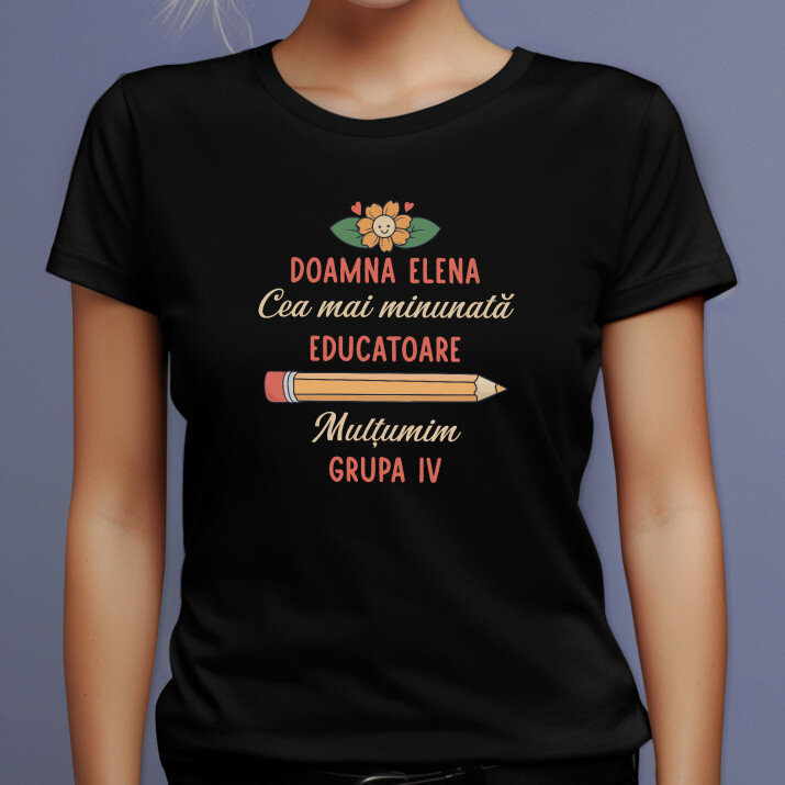 Cea mai minunată educatoare - Tricou negru pentru femei
