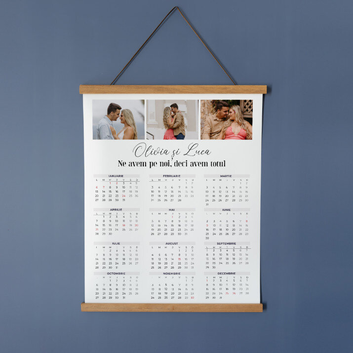 Momentele noastre - Calendar cu lamele din lemn