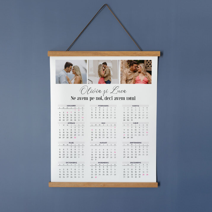 Momentele noastre - Calendar cu lamele din lemn