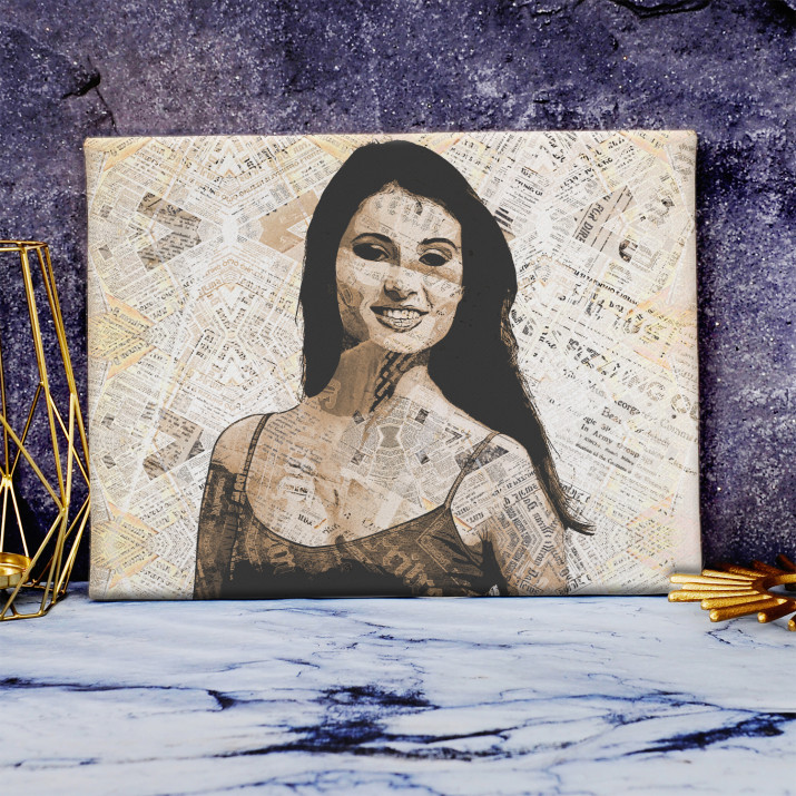 Newspaper Pop Art - Portret Stilizat