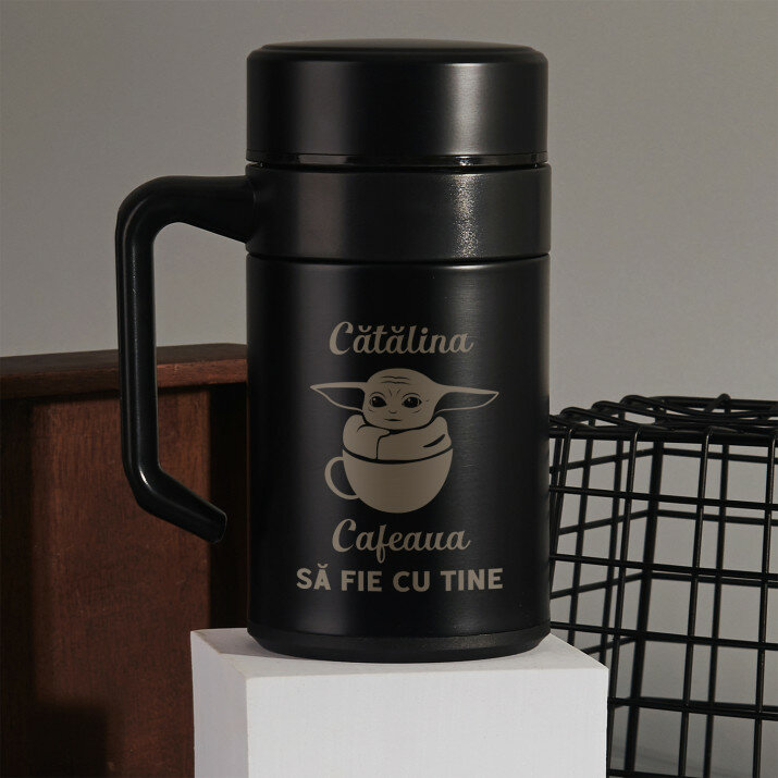 Cafeaua să fie cu tine - Cană termică cu mâner